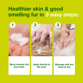 Douxo mousse before-and-after skin showing reduced flakes and oil
