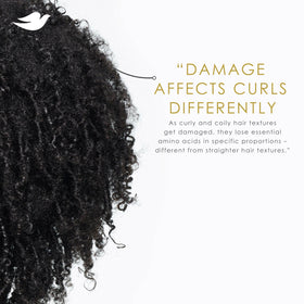 Dove Amino Curl cream used with diffuser creating defined, voluminous curls