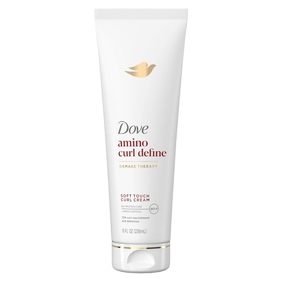 Dove Amino Curl cream front packaging showing product benefits
