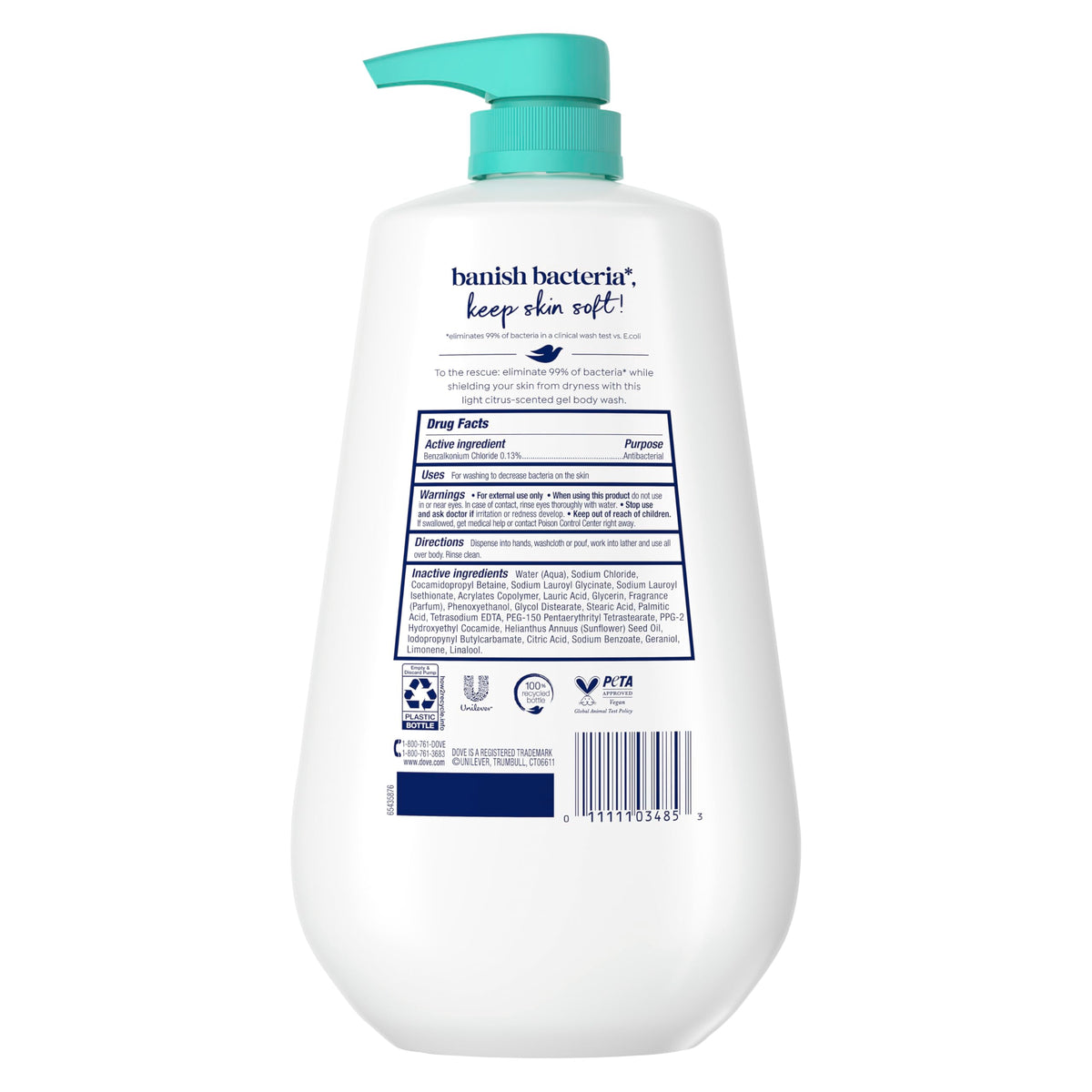 Dove pump close-up demonstrating easy one-hand dispensing and convenience