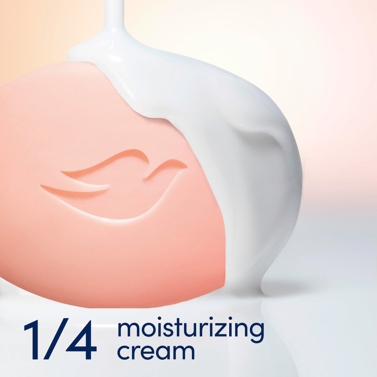 Dove bar held in hand to show scale and easy daily use benefit
