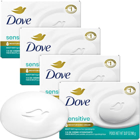Dove beauty bar front packaging showing four bars and brand clarity benefits