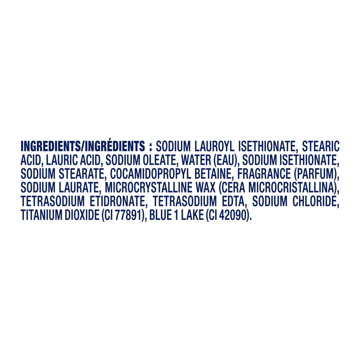 Close-up of Dove ingredient label showing pH-balanced, sulfate-free formula benefit