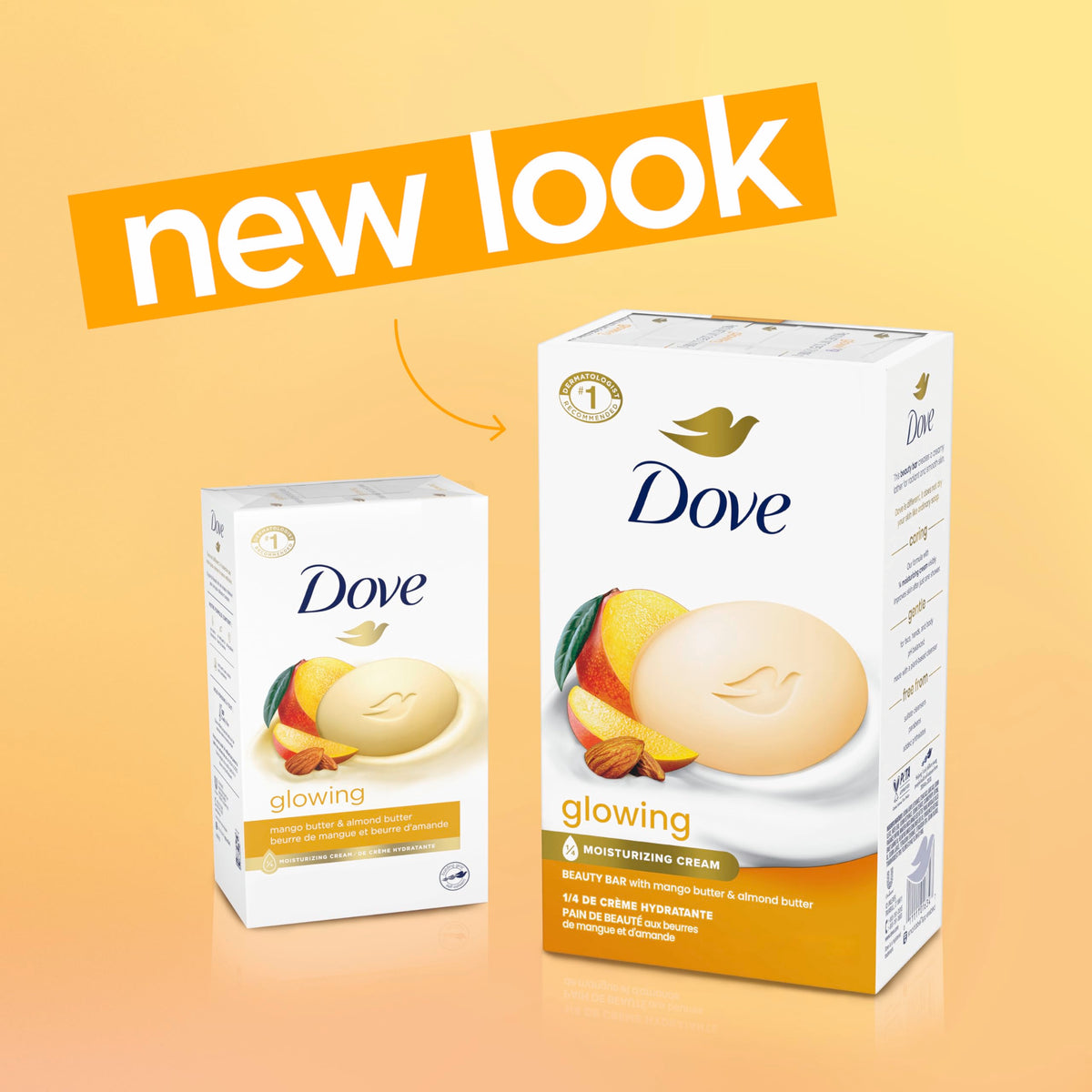 Lathered Dove bar in hand demonstrating gentle cleansing and softening benefit