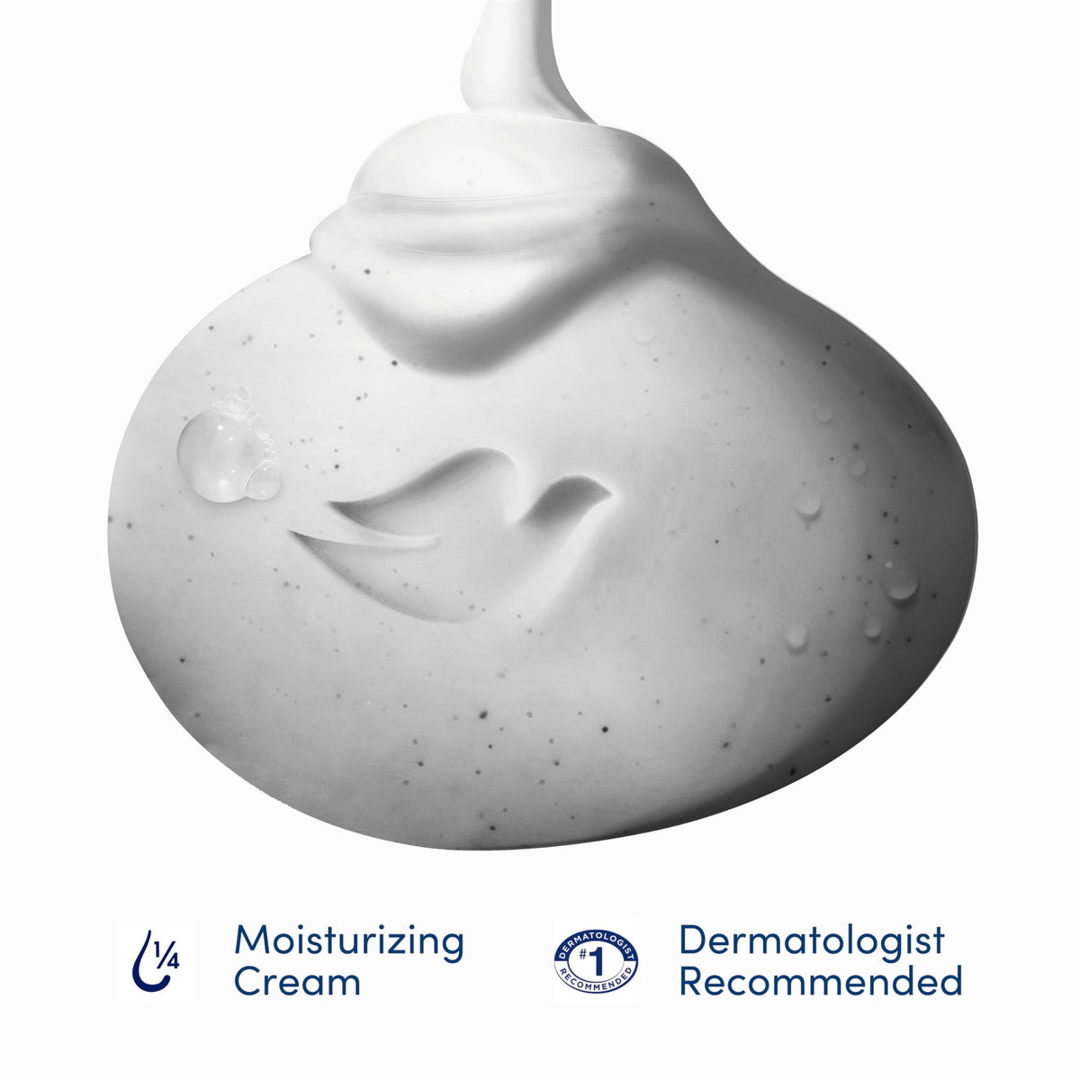 Dove beauty bar rich lather in hand demonstrating creamy moisturizing foam