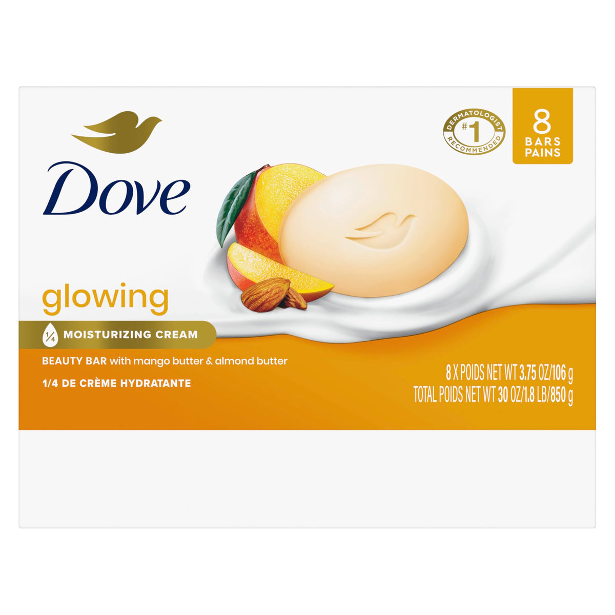 Close-up of Dove beauty bar texture highlighting creamy moisturizing feel