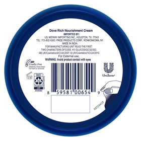 Dove cream texture close-up displaying rich, fast-absorbing formula