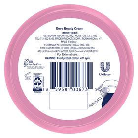 Close-up of Dove cream texture highlighting lightweight, fast-absorbing finish