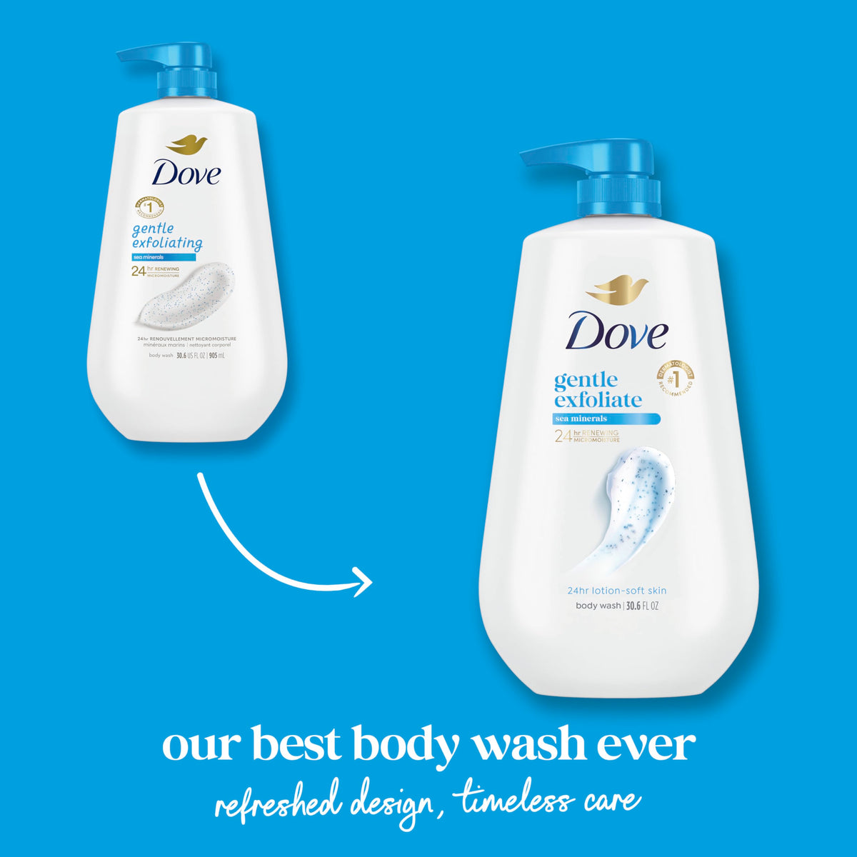 Dove gentle exfoliating beads detail highlighting soft polish benefit