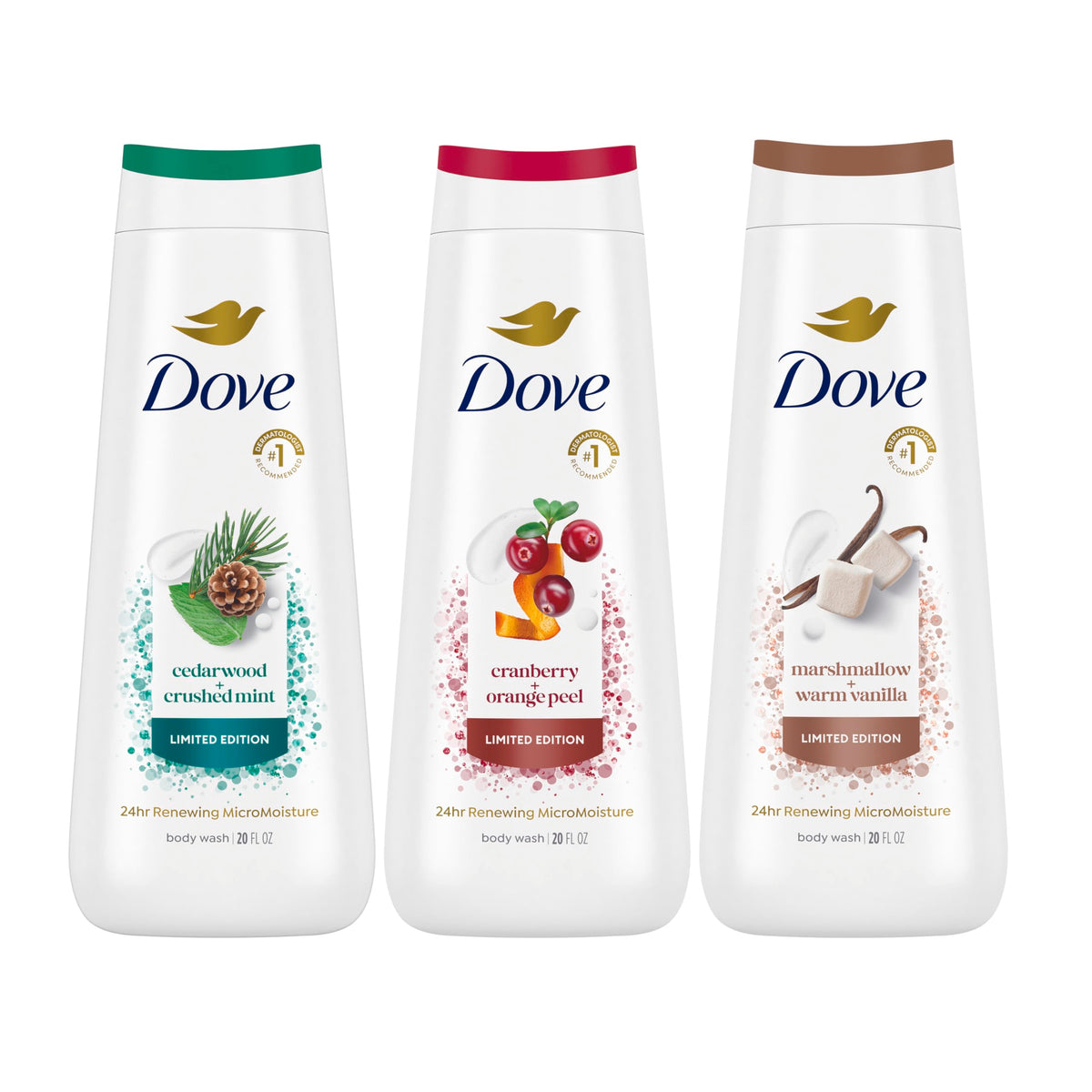 Dove front packaging showing mixed pack and gentle formula benefit