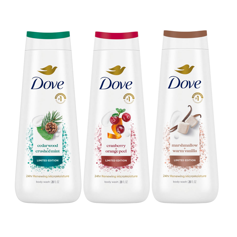 Dove front packaging showing mixed pack and gentle formula benefit