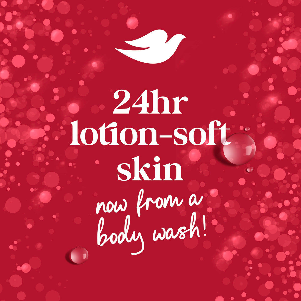 Dove body wash poured on palm demonstrating easy application benefit