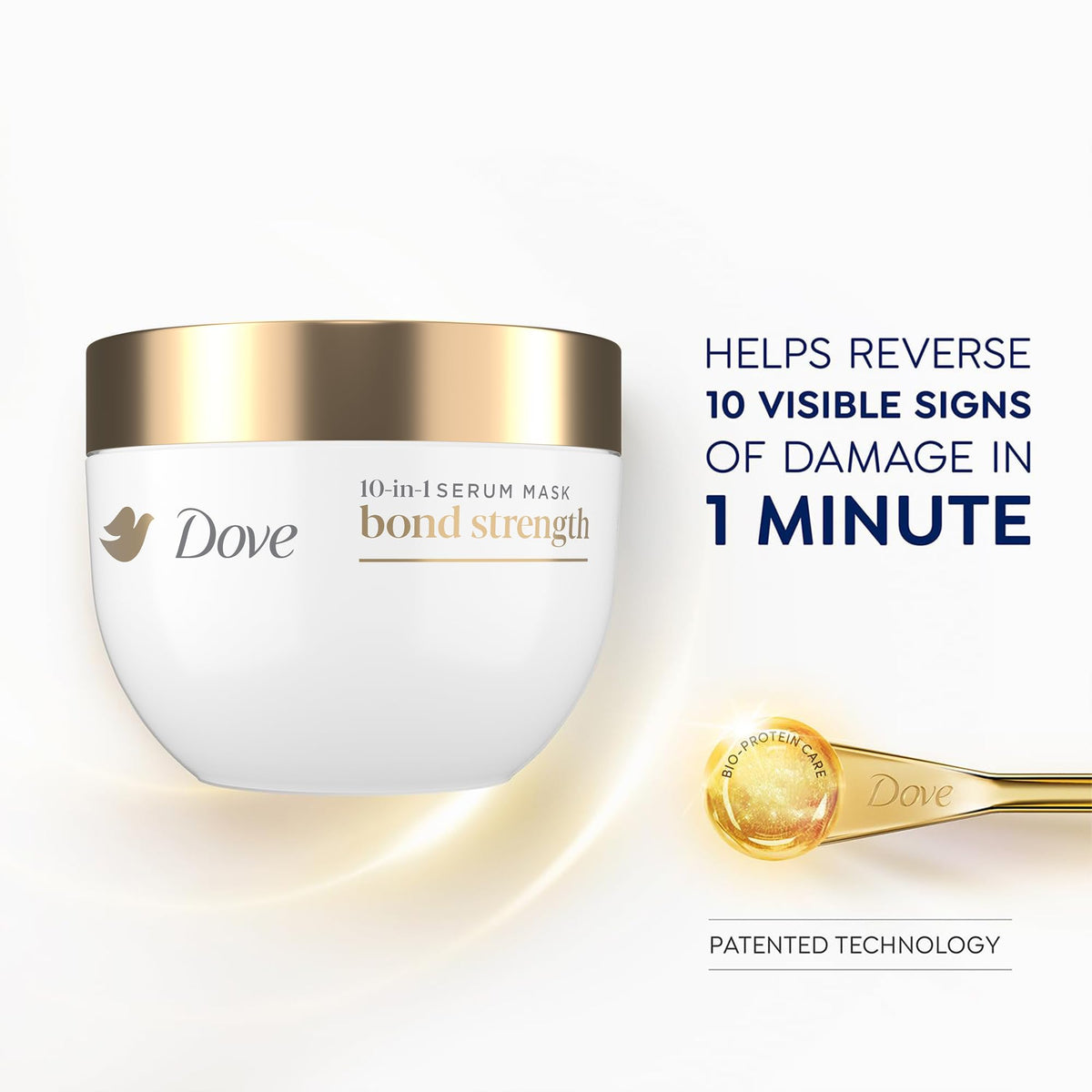 Dove bond strength displayed during styling to show anti-frizz and manageability