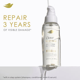 Dove pump closeup highlighting easy dispensing and controlled application benefit