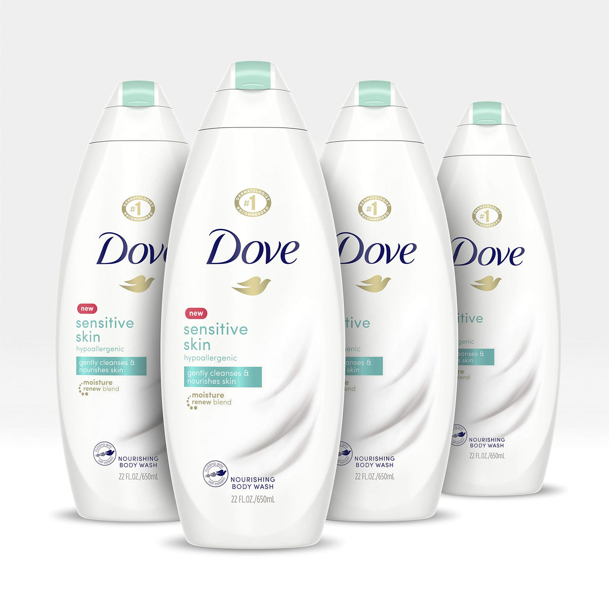 Dove 22 oz bottle front view showing gentle care