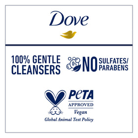 Dove bottle styled with towel and bath accents showing at-home spa and pampering benefit