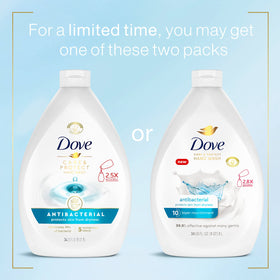 Dove pump close-up highlighting easy dispensing and gentle cleanser benefit