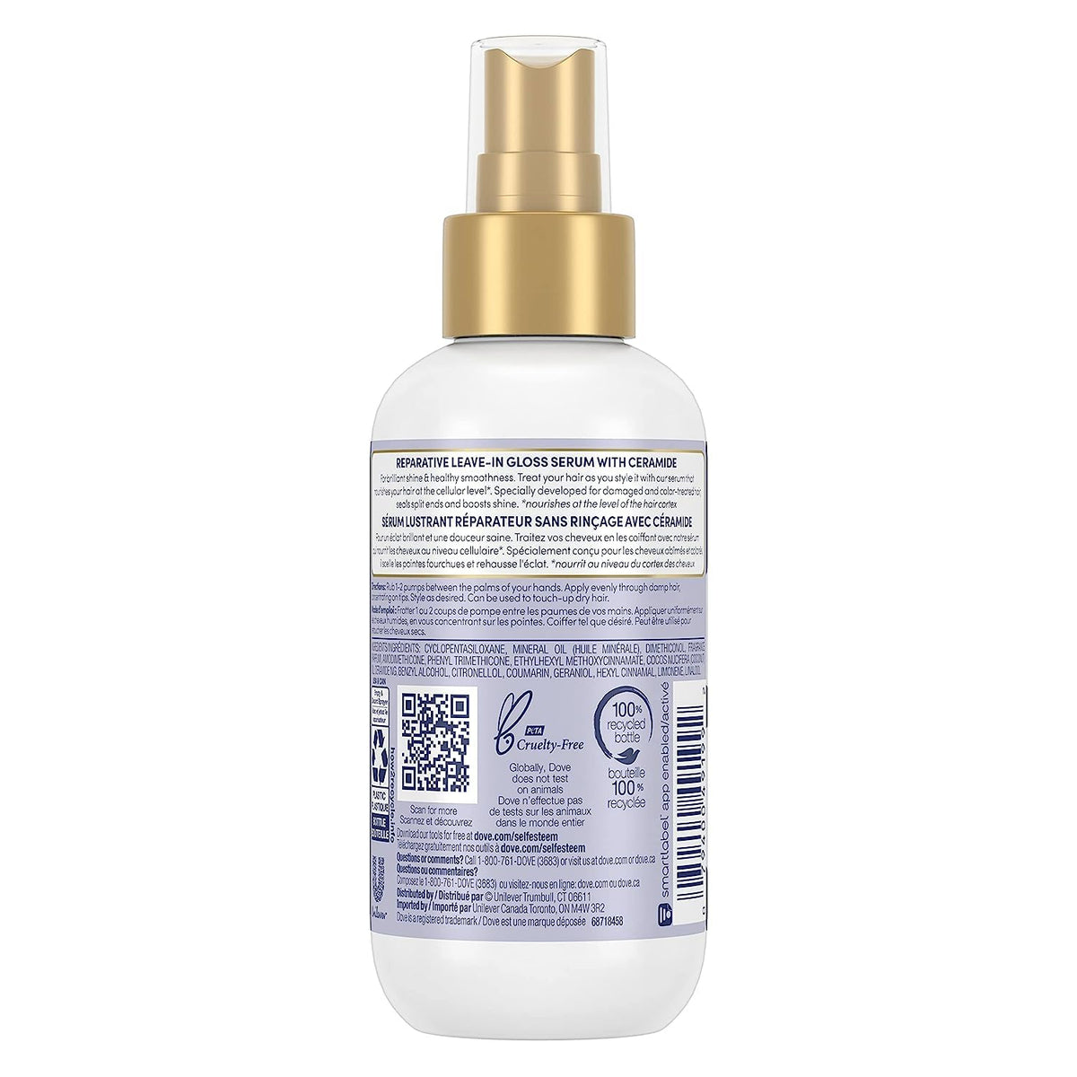 Close-up of ceramide-inspired formula texture highlighting Dove serum nourishing ingredients