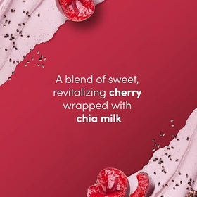 Dove open jar revealing crushed cherry specks and creamy chia milk texture for transparency