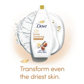 Dove close-up label with ingredient callouts, emphasizes vegan and sulfate-free