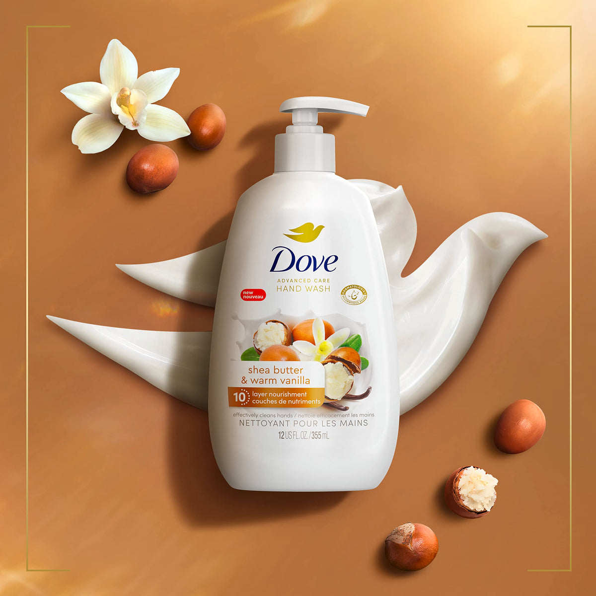 Dove rich lather close-up highlighting moisture and creamy texture