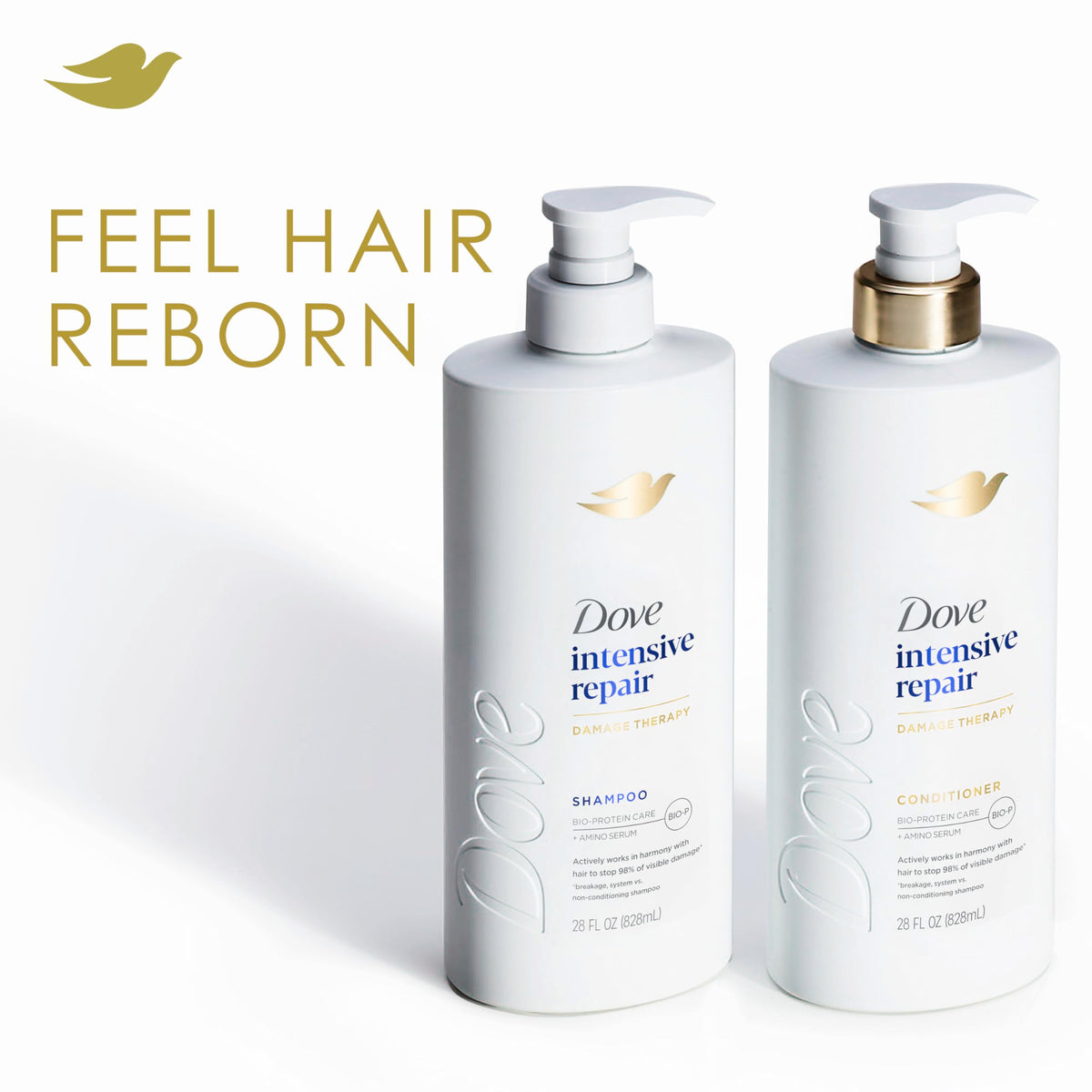 Dove creamy conditioner texture in palm for nourishment