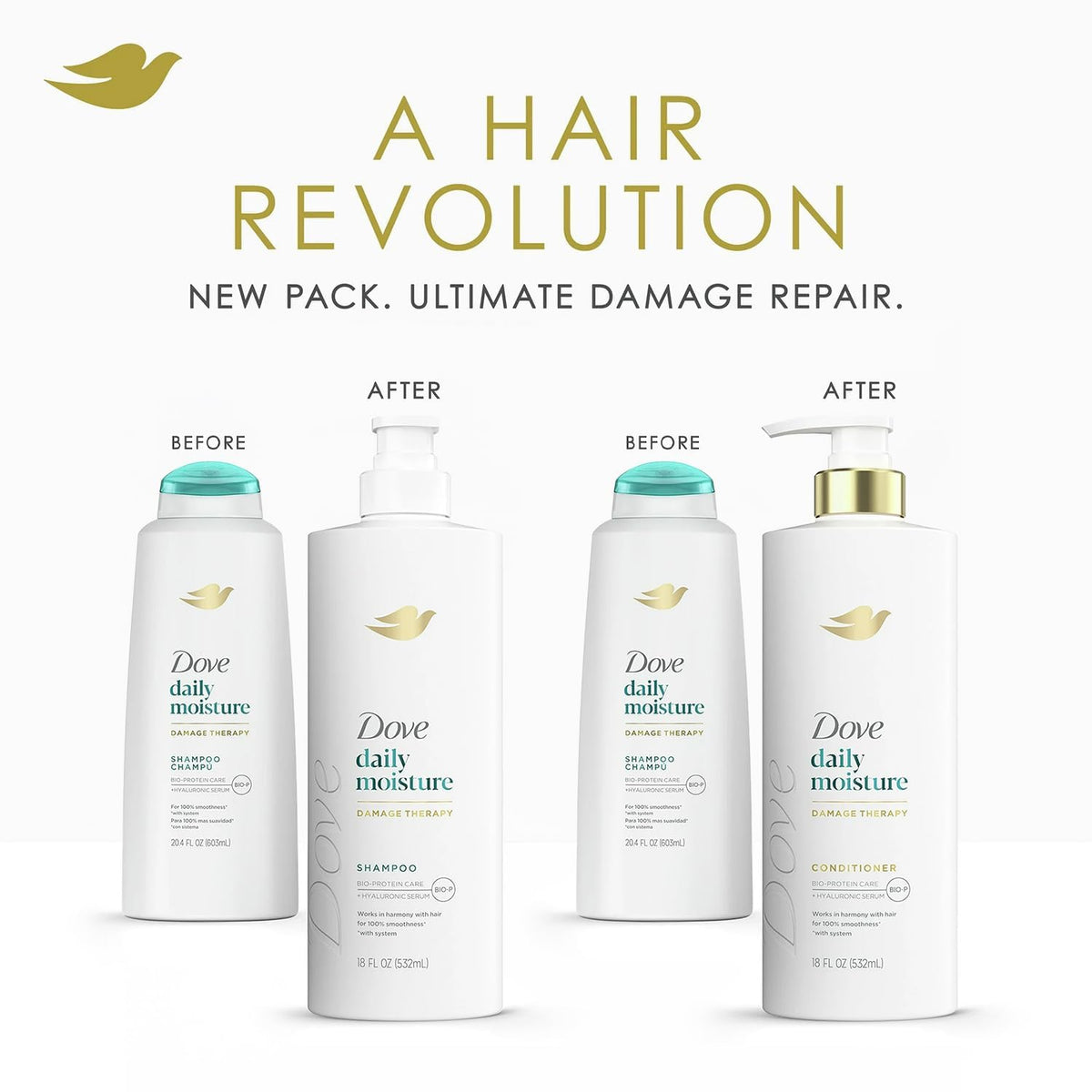 Dove conditioner creamy texture on hand demonstrating hyaluronic moisture delivery