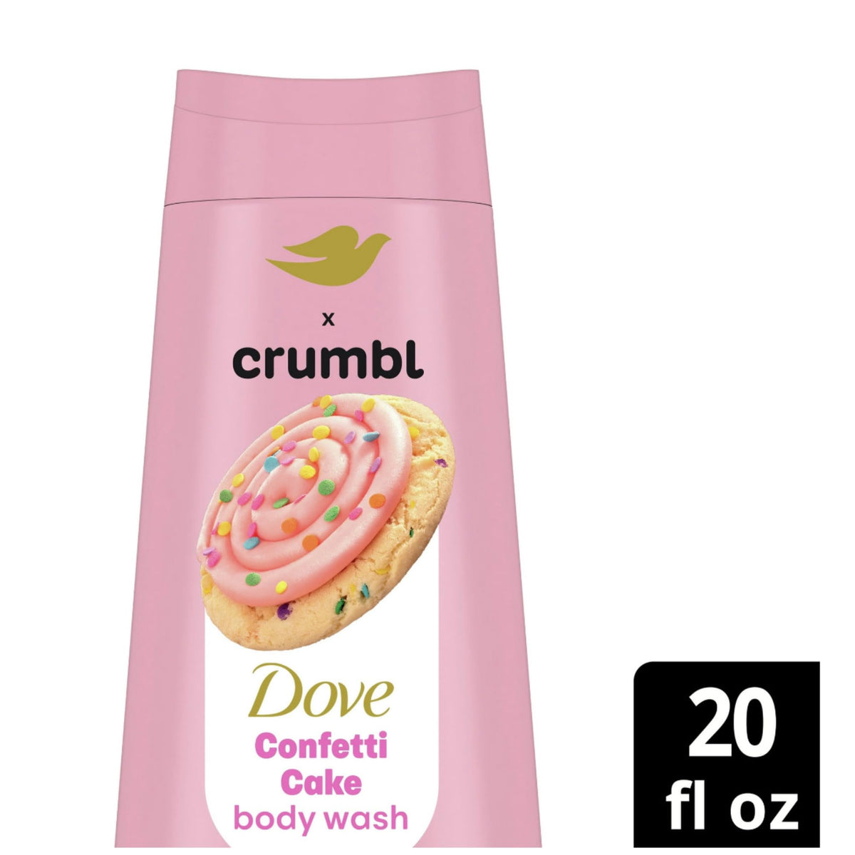 Dove top view of cap and label highlighting easy-open convenience