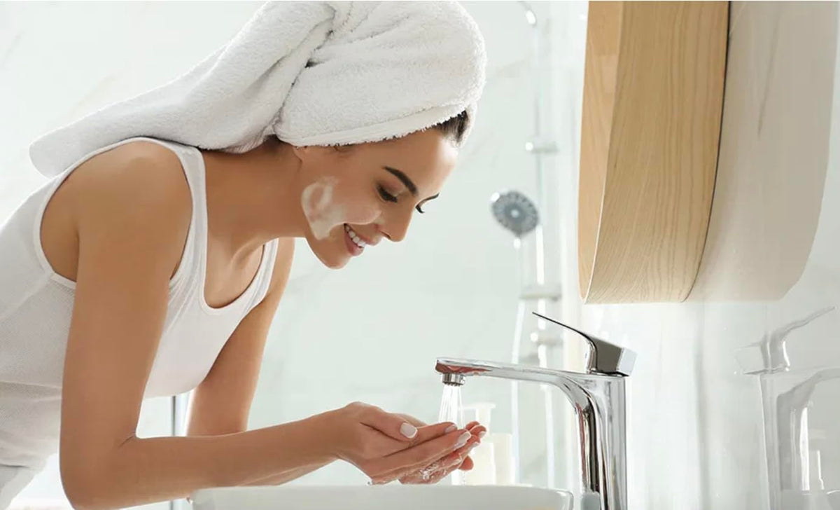 Dove bars styled in bathroom on tray displaying tidy guest-ready appeal