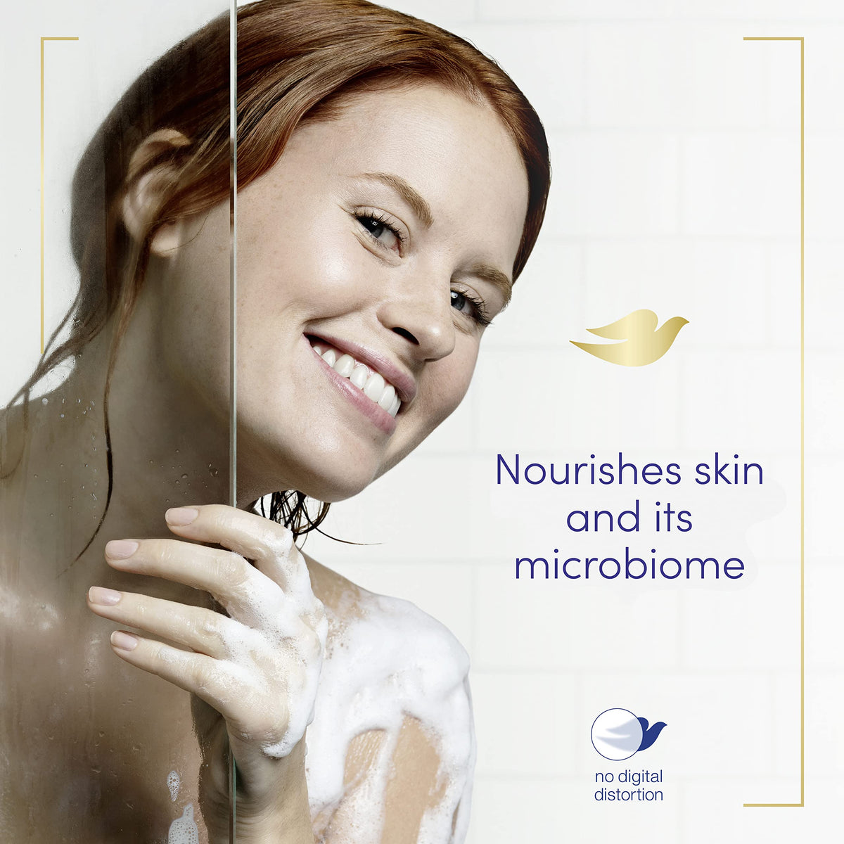 Dove creamy lather texture demonstrating rich moisturizing foam