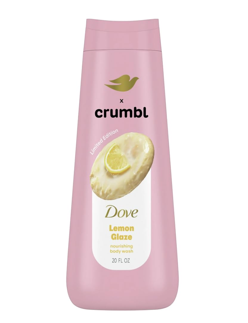 Dove x Crumbl front packaging showing label and 20 oz size with inviting scent