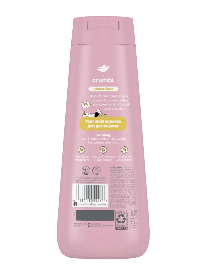 Dove x Crumbl pump dispensing lather demonstrating moisturizing foam benefit