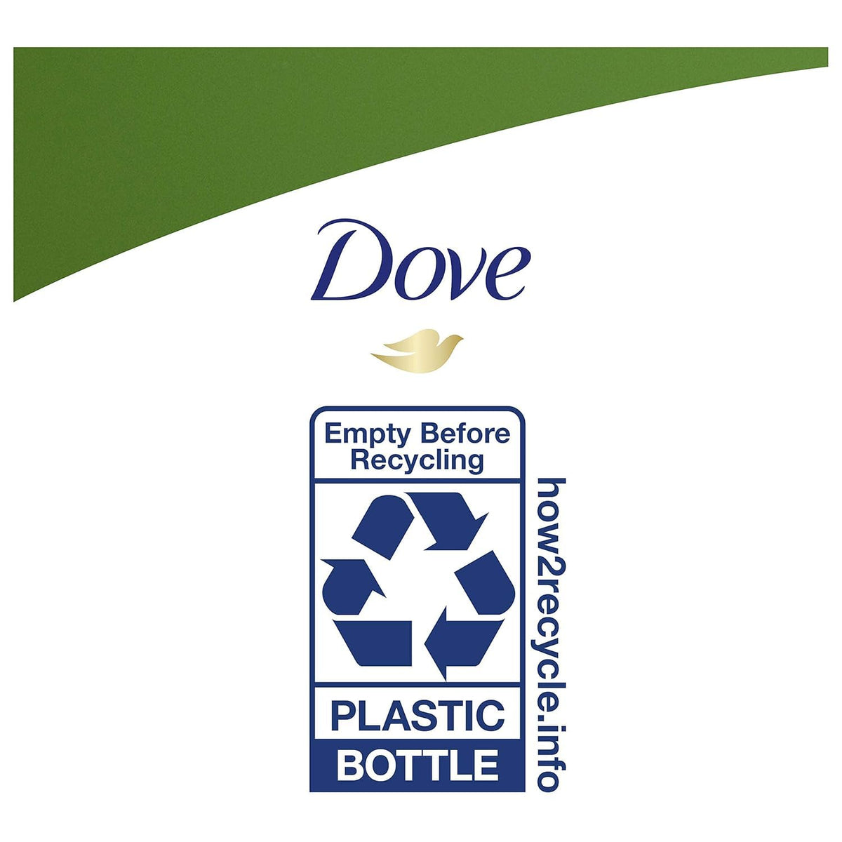 Dove bottle held next to hand showing compact travel-friendly size