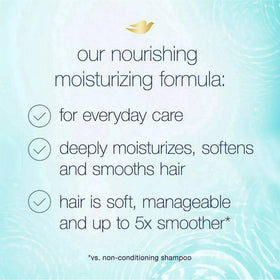 Dove conditioner applied to hair demonstrating detangling benefit