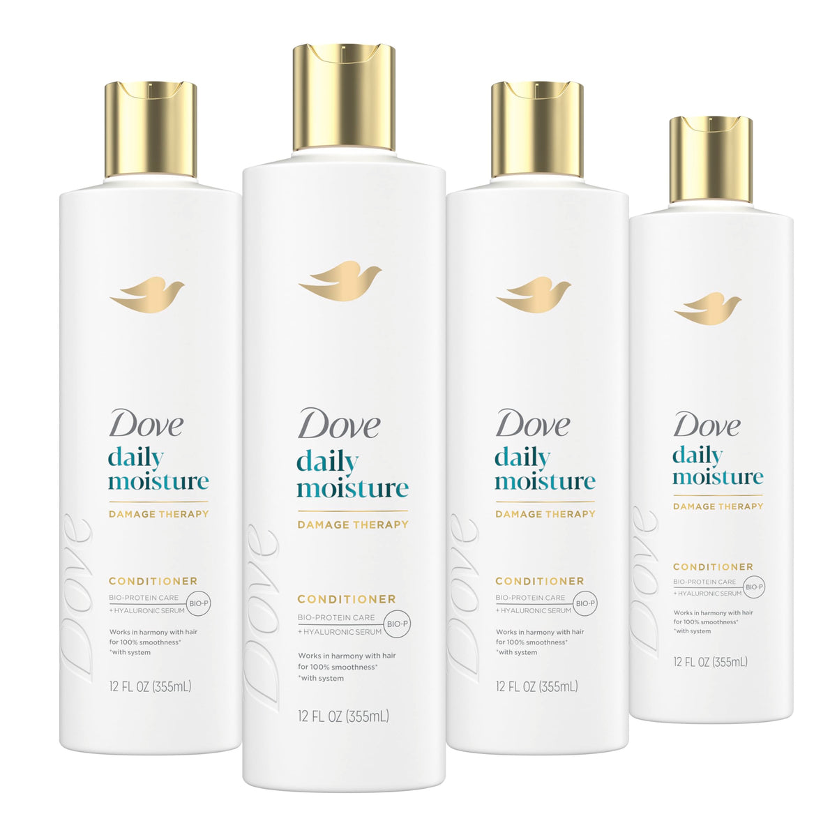 Dove bottle front packaging showing product and benefit