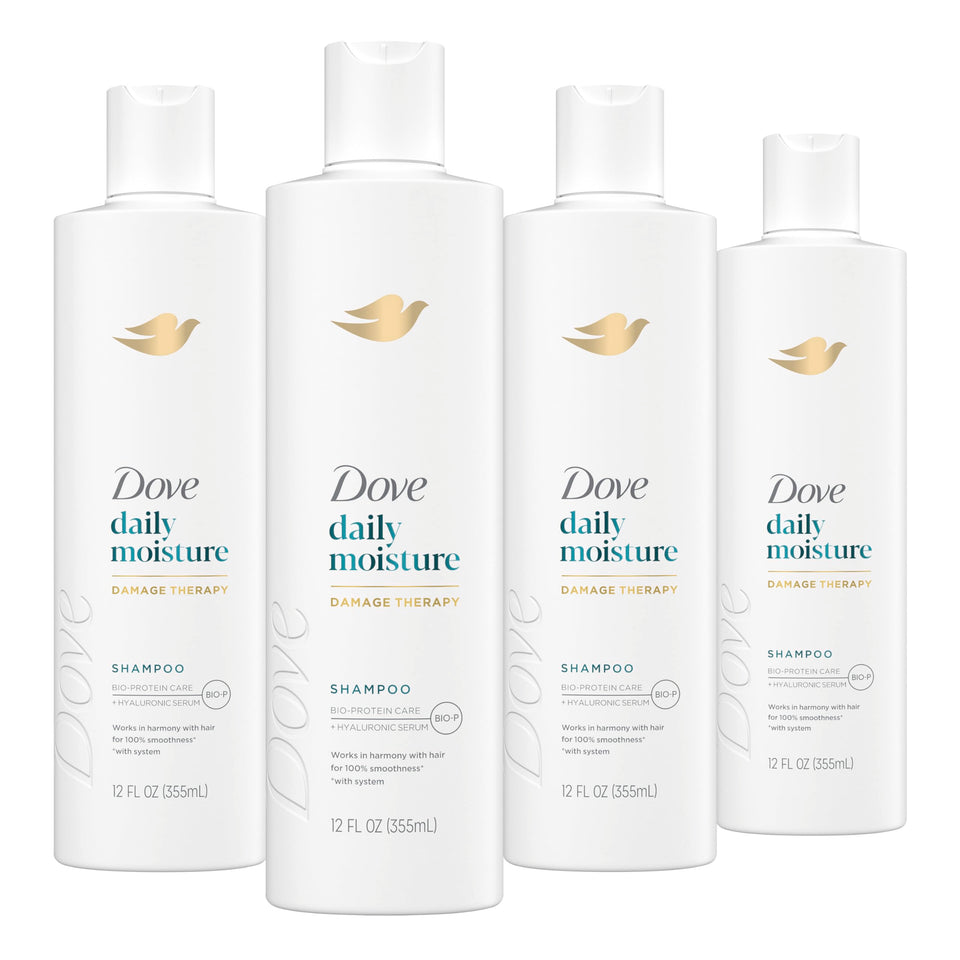Dove front packaging showing bottle and brand for clear product identification and trust