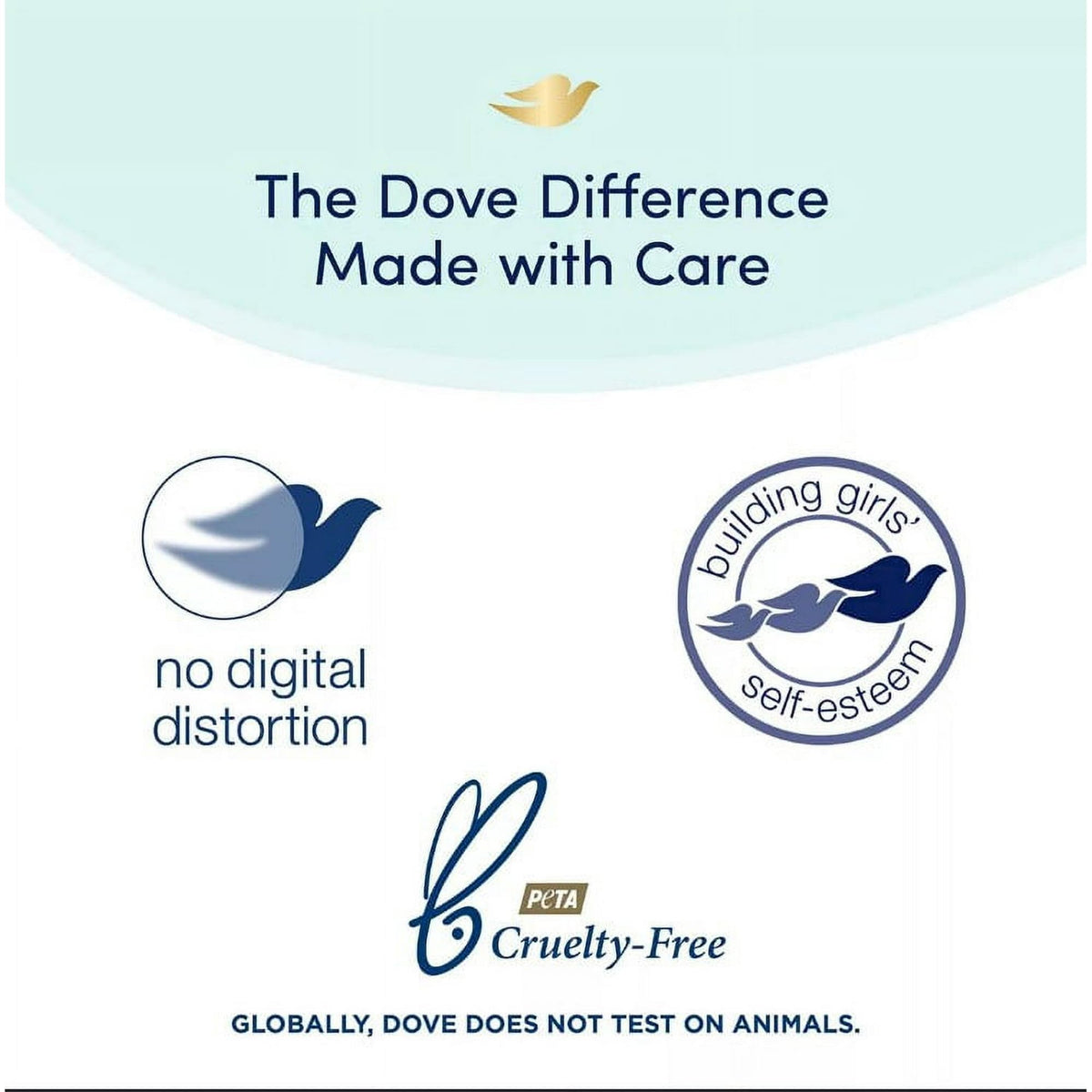 Dove bottles in hand for scale showing convenient 18 oz size
