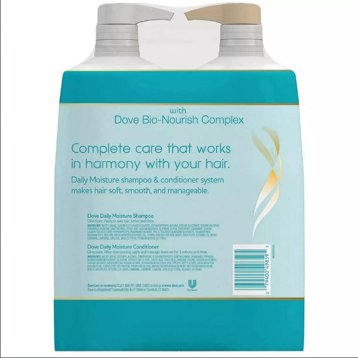 Dove label detail and pump top highlighting product usage ease