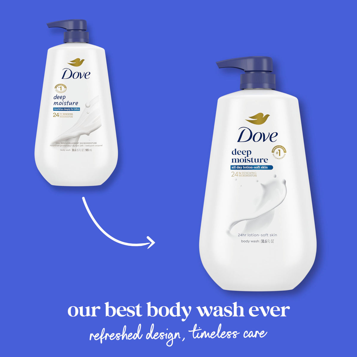 Creamy texture close-up of Dove body wash showing rich moisturization