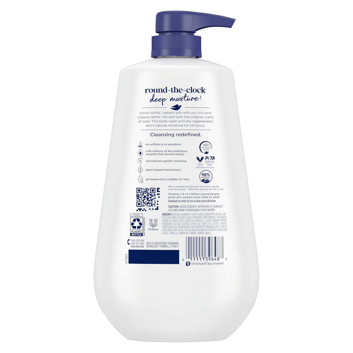 Dove pump close-up highlighting easy dispensing and hygienic design