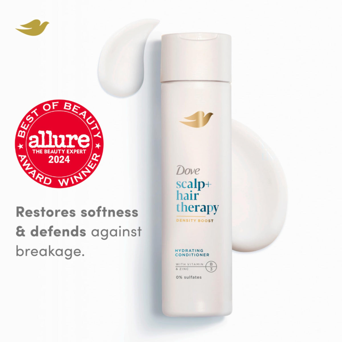 Dove density boost conditioner cream texture illustrating lightweight richness