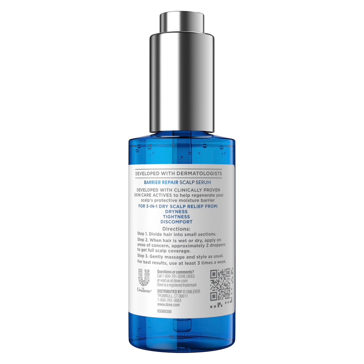 Dove Derma Scalp close-up dropper delivering precise application benefit