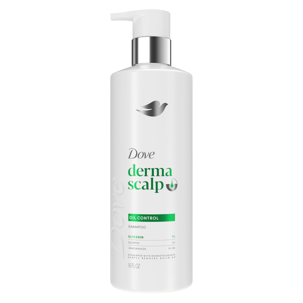 Dove bottle front packaging showing brand and oil control benefits