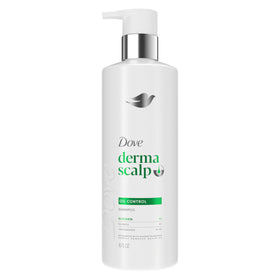 Dove bottle front packaging showing brand and oil control benefits
