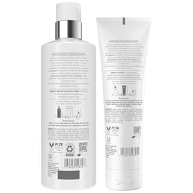 Dove Derma Scalp shampoo pump close-up highlighting easy-dispense and non-drip benefit