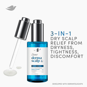 Dove Derma Scalp light serum texture showing absorbent finish benefit