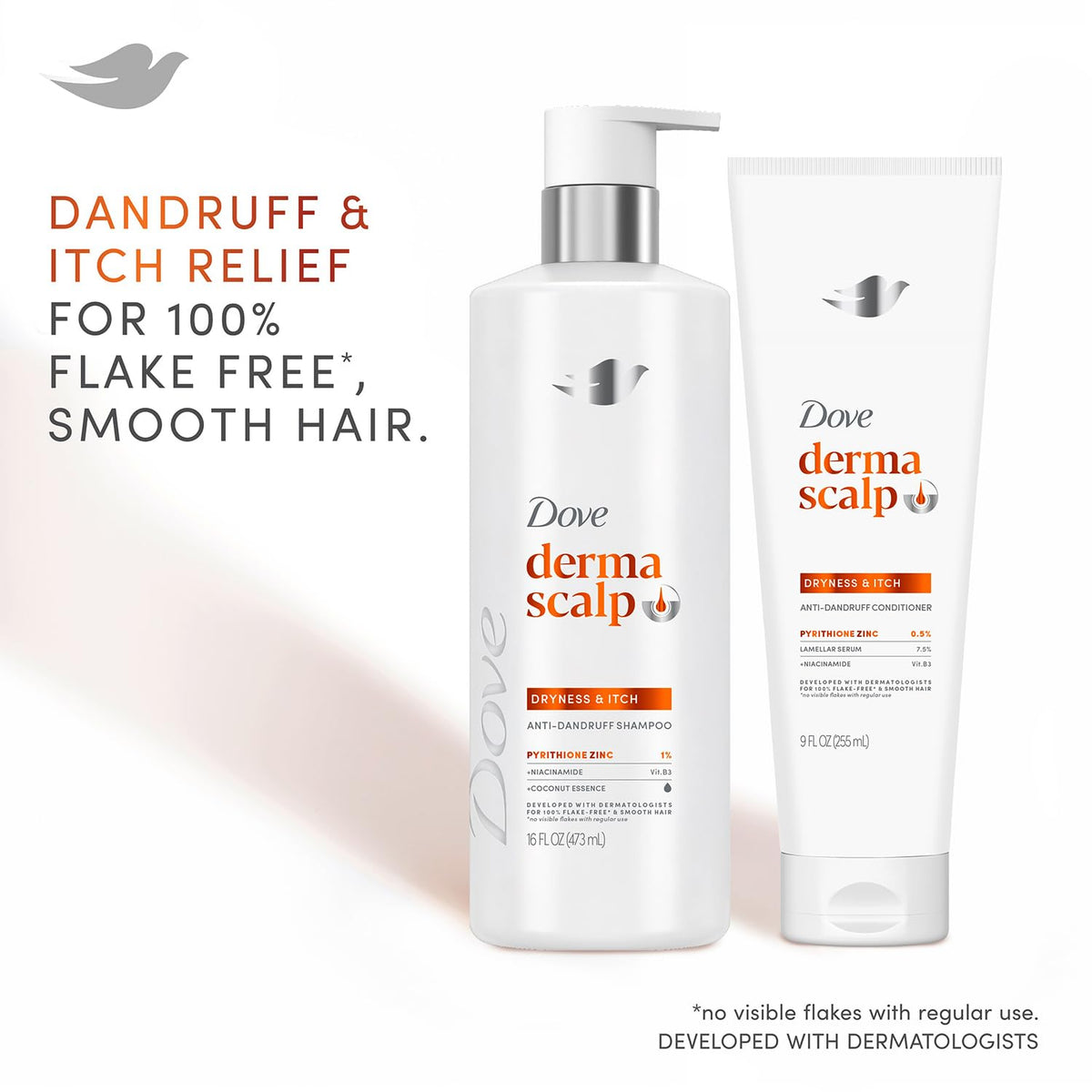 Dove DermaCare conditioner cream texture showing smoothing hydration