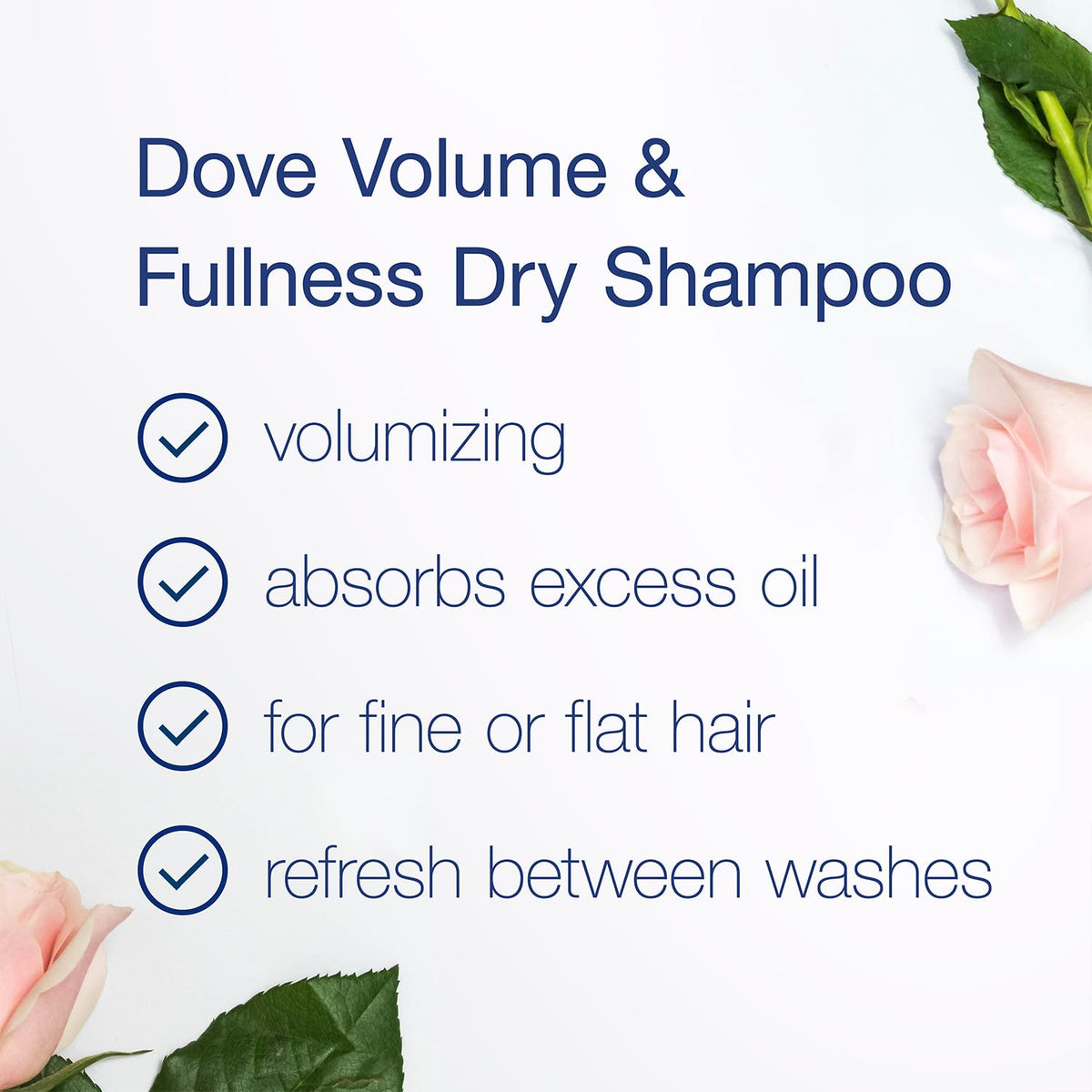 Dove dry shampoo sprayed at roots demonstrating oil absorption and boost