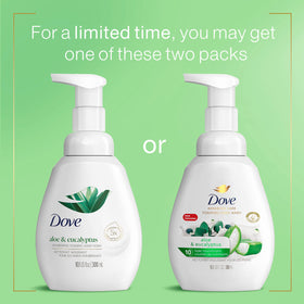 Dove pump dispenser close-up demonstrating easy foam delivery