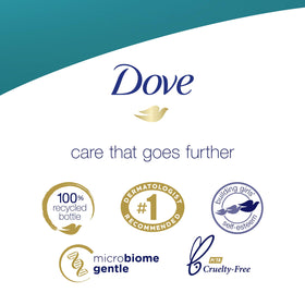 Dove four bottles stacked for storage showing bulk supply convenience